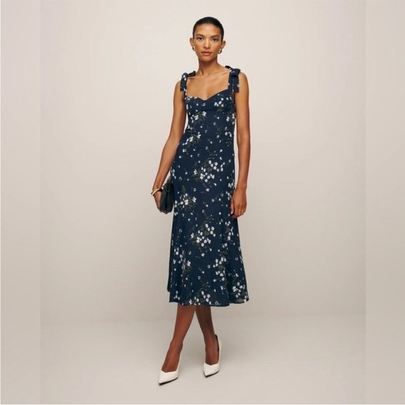 Reformation Dresses & Skirts - NWT Reformation Nadira Midi Dress  in Chopine | Navy Floral - size 0